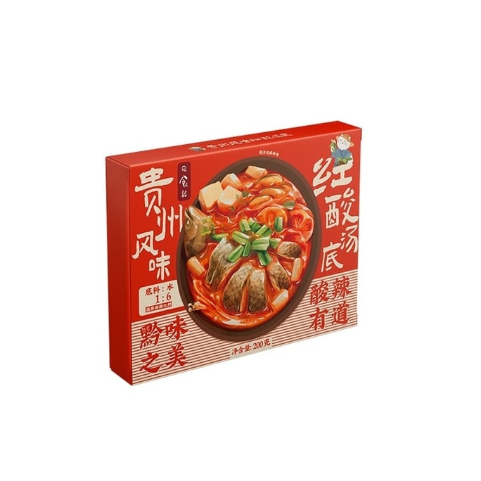 【中国直邮】 日食记 贵州风味红酸汤底 200g*1盒