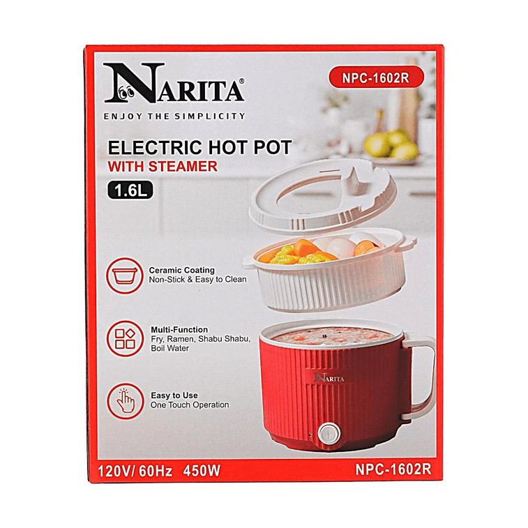美國NARITA 多功能電煮鍋 電蒸鍋 單人小火鍋1.6L - NPC-1602R 【不粘多功能烹飪鍋】 3