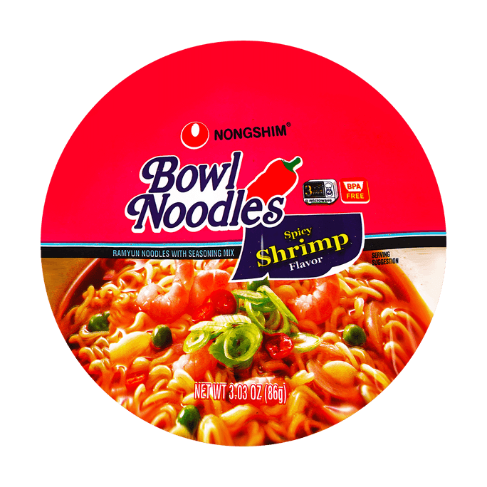 Bowl Noodles Soup Spicy Shrimp Flavor  86g