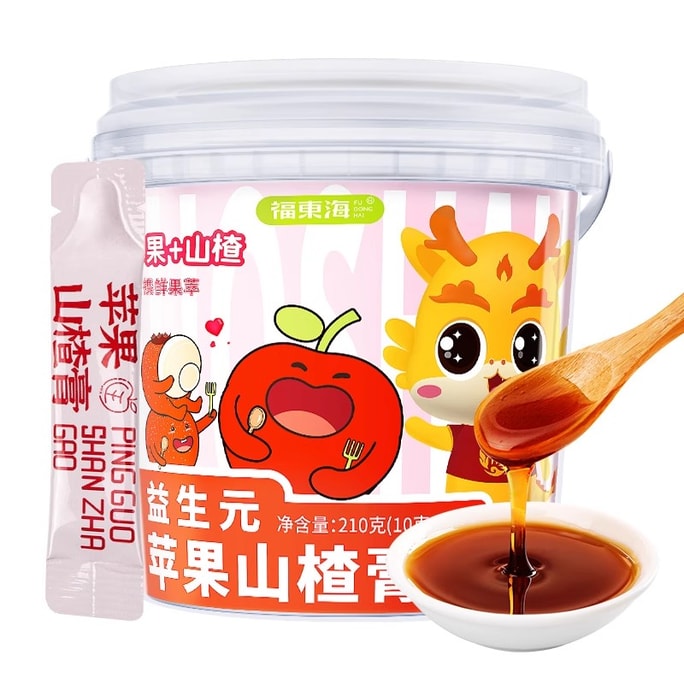 【中國直郵】 福東海 益生元蘋果山楂膏無添加兒童嬰兒養生膏泡水便攜桶裝 10g*21條