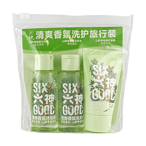 六神清爽香氛全身洗护旅行三件套 (沐浴露45g+洗发水45g+护发素45g)