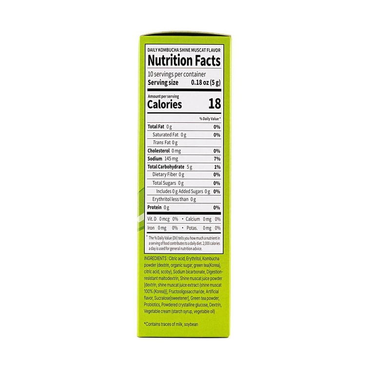 Shine Muscat Kombucha Powdered Mix 1.76 o[ Probiotics&Prebiotics] [0 Sugar Low Calories ] [Healthy Fermented Workout] 4