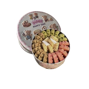 Macau Old Street Tea Snacks Four-Flavored Non-Sweet Butter Ice Cream Texture Tin Cookies Craving-Satisfying Internet-Famous Biscuits 110g*1 Box