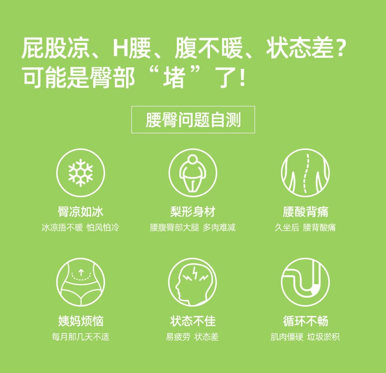 【中国直邮】 艾邑 艾灸臀部热敷神器坐灸人参龙脑臀灸贴八髎穴随身灸腰臀淤堵草本贴 黑色 一个装