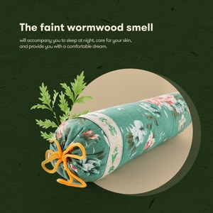 Wormwood Filling Neck Roll Pillows Bolster Pillow for Neck Shoulder Pressure Relief Cervical Support Colors May Vary