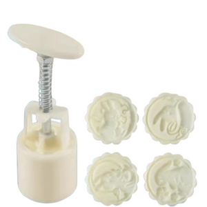 Mooncake Mould Hand-pressed for Cantonese Baking 50g Moon Palace Jade Rabbit 4 Pieces