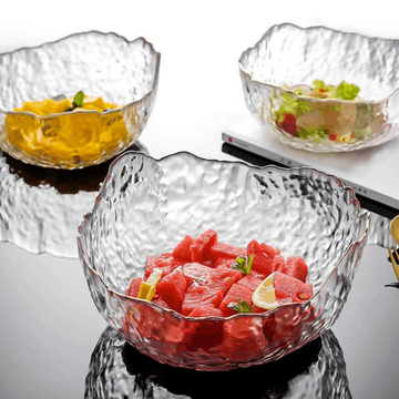 Gold-plated Glass Bowl Salad Bowl Fruit Bowl, 11.2 fl oz