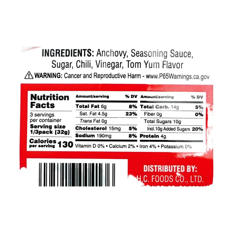 泰国BELL&FLOWER花钟牌 冬阴功味炸江鱼仔 100g 5