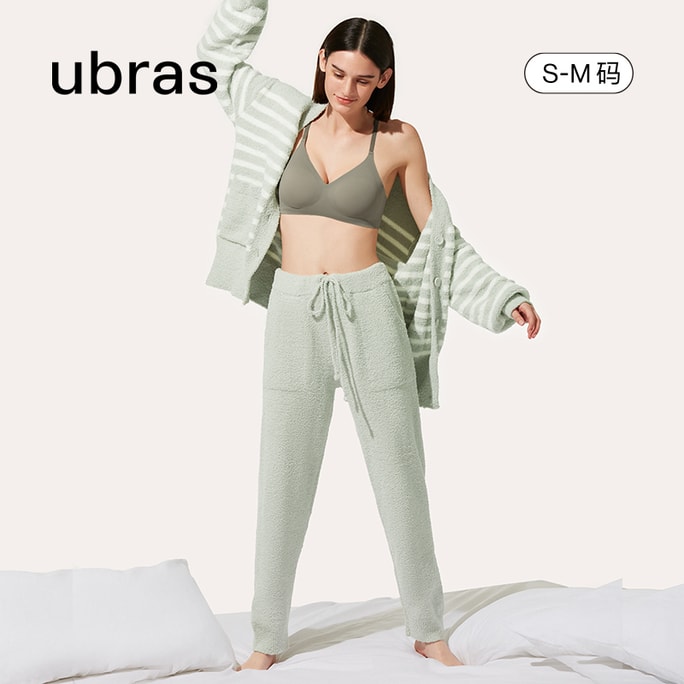 ubras Mousse Stripe Lounge Wear Set Pajamas Light Green S