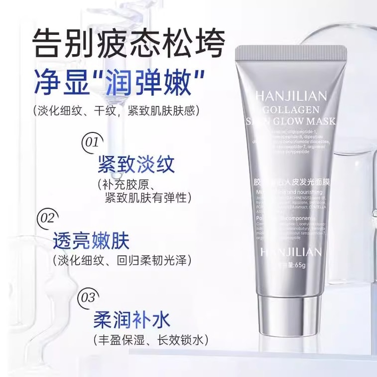 Collagen Human Skin Luminescent Facial Mask - Apply the mask. Hydrates, moisturizes, nourishes and tightens. 65g per pack [Same as Weixuet brand] 4