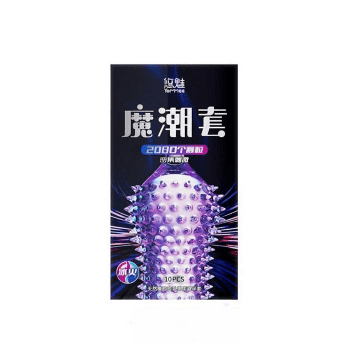 Ice Fire Large Dot Condom Hot & Cold Sensation Spiked, 10pcs