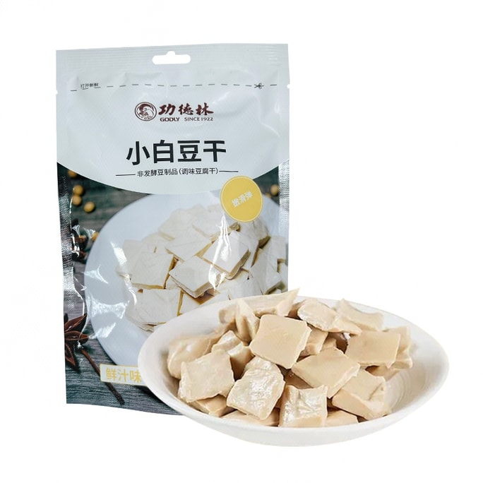 【中国直邮】 功德林 小白豆干(鲜汁味)  138克