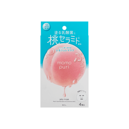 MOMO PURI Jelly Mask With Peach Ceramide Water and Lactobacillus Blend 4pcs