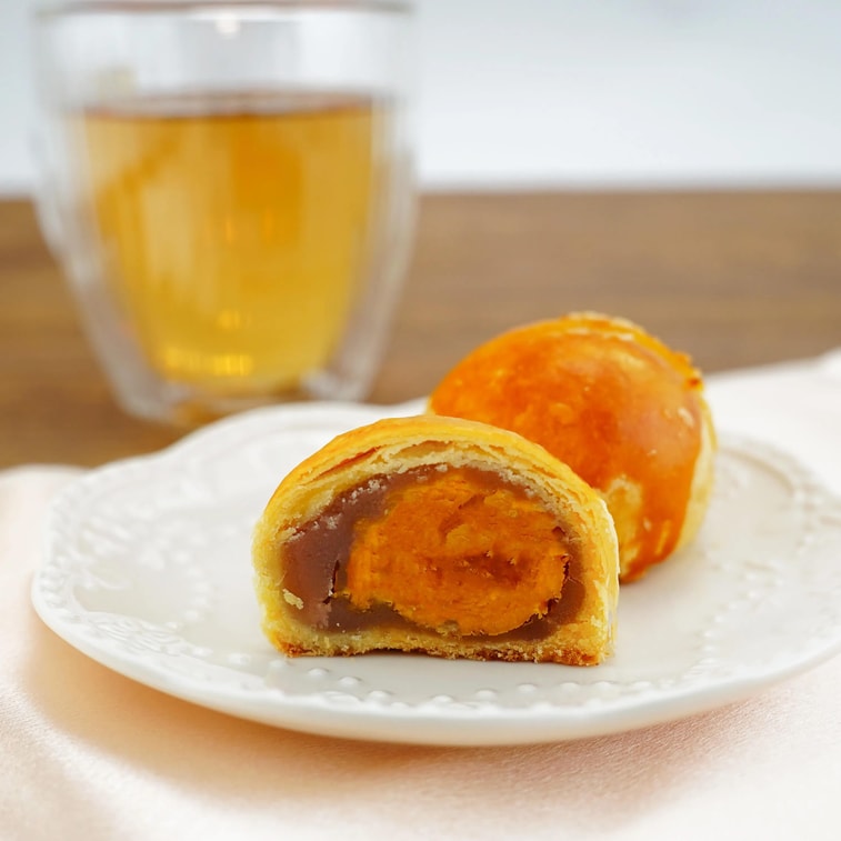 혼합 계란 노른자 페이스트리 선물 상자, 9개입 19온스【녹두*3개 + 대추 페이스트*3개 + 타로 페이스트*3개】 4