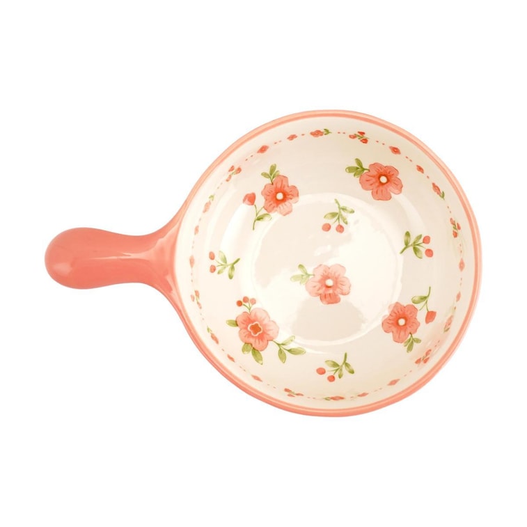 6 - Inch Bowl with Lotus - shaped Handle, from Red Glaze Peach Blossom Theme Tableware Series,8.7*6*2.2in 5