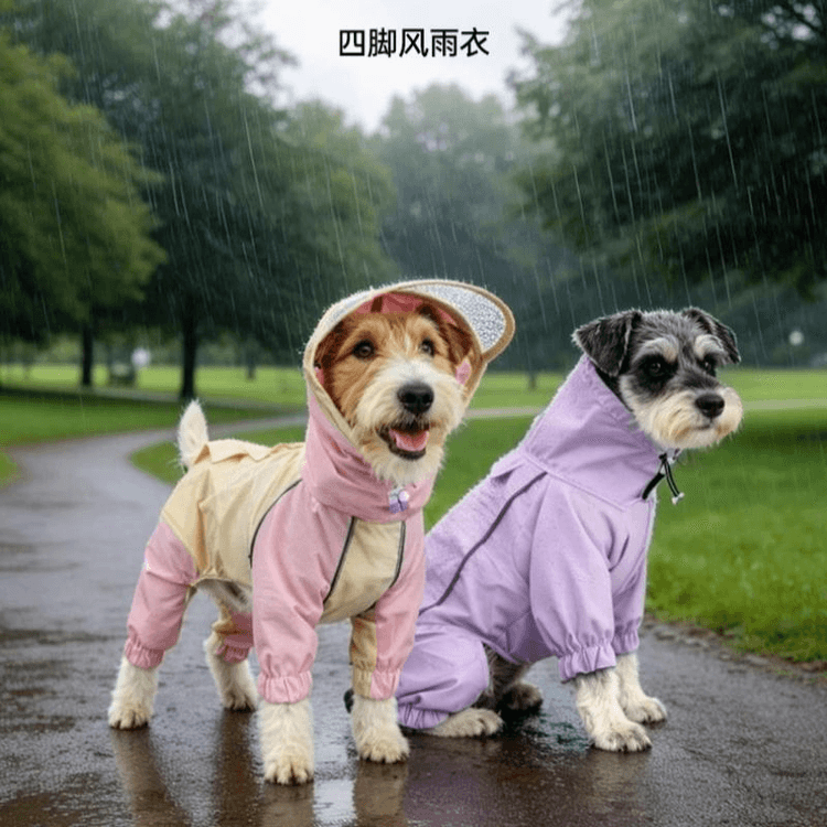 Pink Dog Raincoat L 4-Leg Waterproof Jacket 14-20Lbs Small Medium