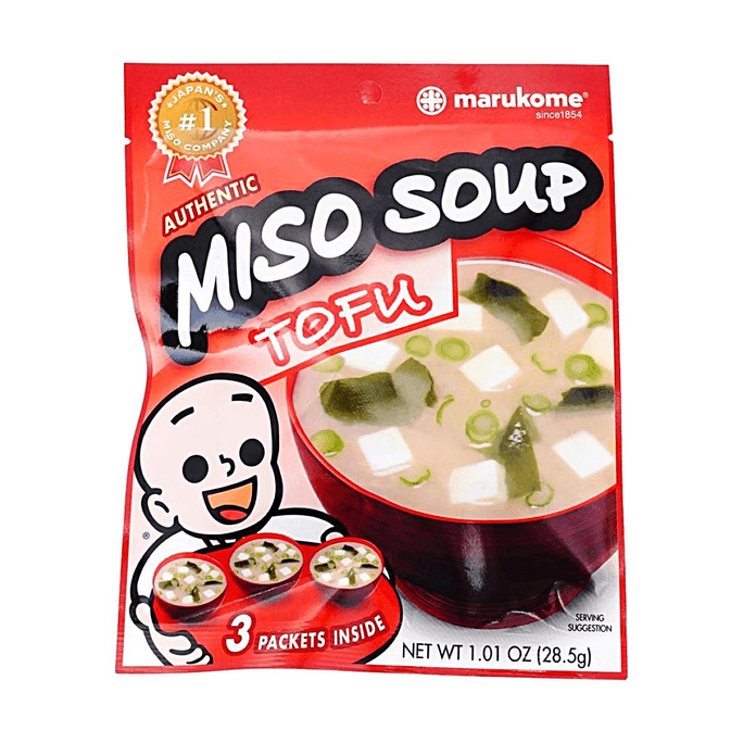 FD Authentic Instant Miso Soup, Tofu Flavor, 3 Packets, 1.01 oz【Japan's No.1 Miso Company】【 Quick Meals, Breakfast】