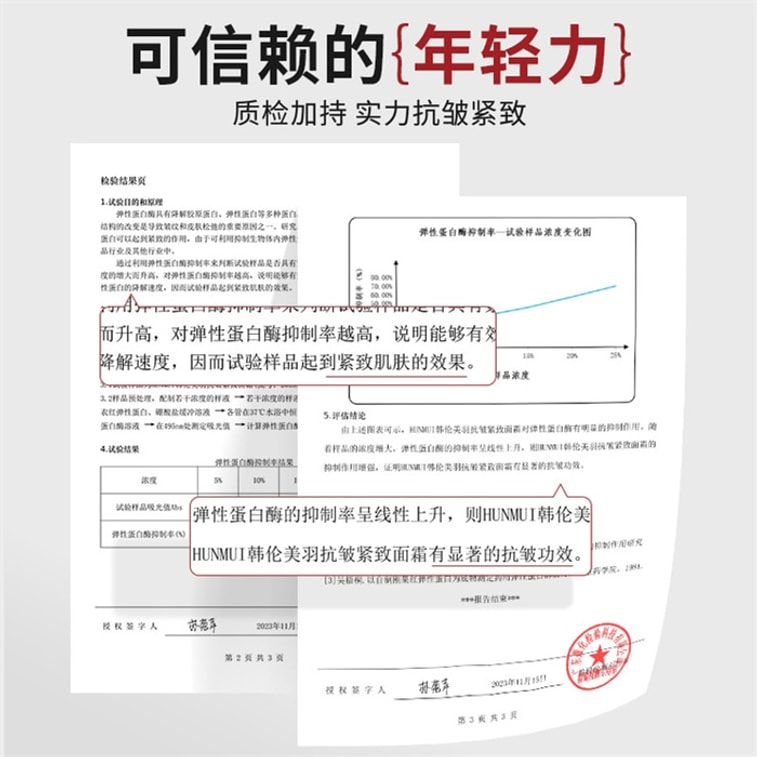 【中国直送】ハンルン メイユ アンチリンクル ファーミング フェイスクリーム - 乾燥小じわを鎮め、潤いを与え、ハリと輝きを与えるボスウェリアック アンチリンクルクリーム 30g/ボトル 4