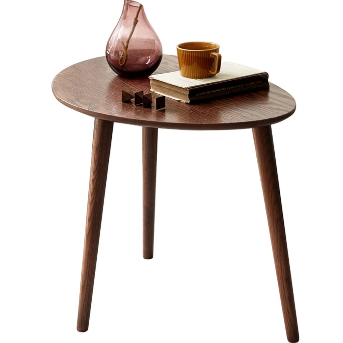 Fancyarn Solid Wood Side Table Walnut color Like a goose warm stone shape with o.65m