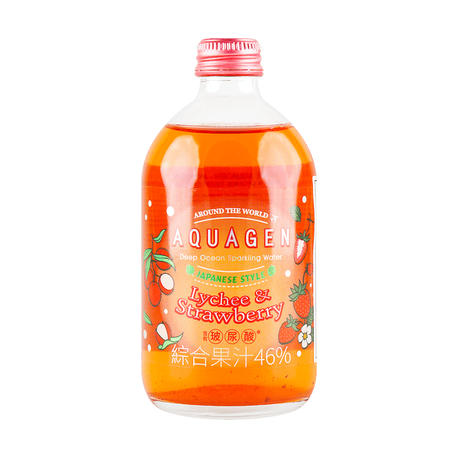 Deep Ocean Aerated Beverage Japanese Strawberry Lychee Flavor Mixed Juice 46% 11.16 oz