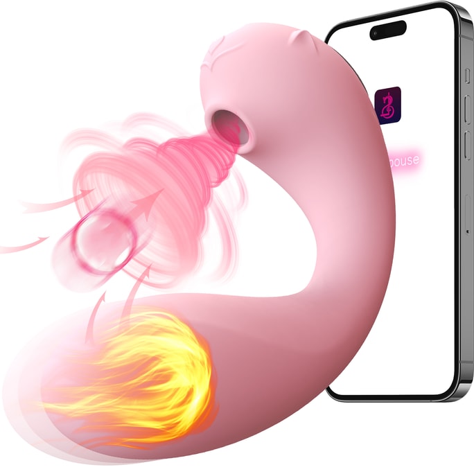 JuzPlay 크리스마스 필수품! 꼬마 엘프 모양 진동 에그, 앱 원격 제어, 체온 조절 기능, 완벽한 여성용 섹스 토이 - 핑크색