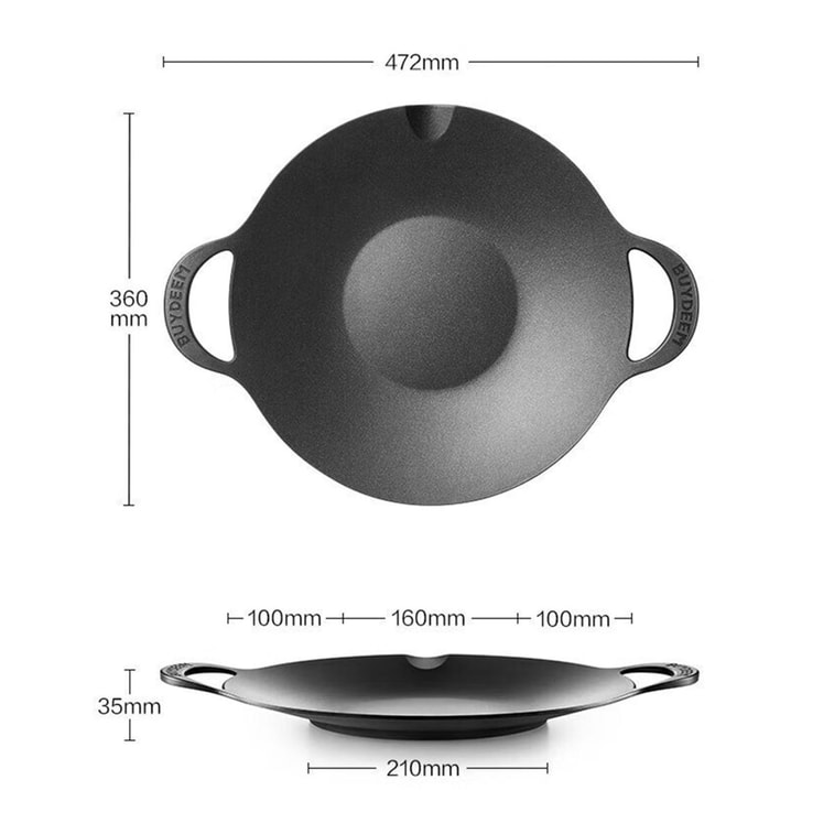 BUYDEEM, 14.2 inch Black Barbecue Pot CP101, Cast Aluminum Body, 0.2 ...