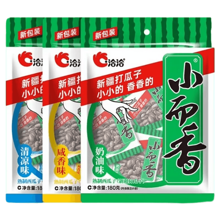 中国直邮]洽洽ChaCheer 新疆打瓜袋中袋奶油味小而香西瓜子180g 1袋装- 亚米