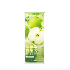 Bishengyuan White Kidney Bean Fiber Drink High Dietary Fiber Puffing Drink Combo Blocks Satiety Starch Fruits and Vegetables Green Apple Garcinia 25ml*6 sticks
