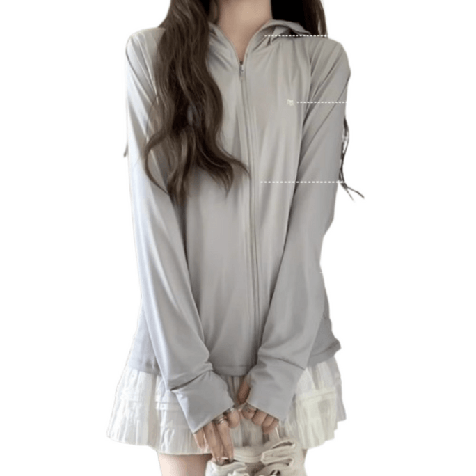 【中国直邮】 茉寻 防晒衣女2025夏季新款防紫外线冰丝upf50防晒服外套 灰色 1件装 L码