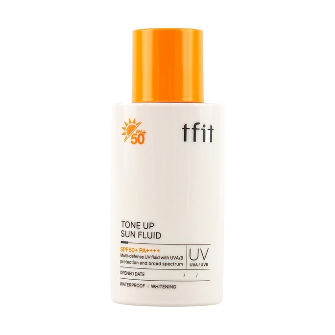 Tone Up Sun Fluid Sunscreen, Alcohol-free Non-comedogenic, Refreshing Waterproof Non-greasy 50ml SPF50+ PA++++