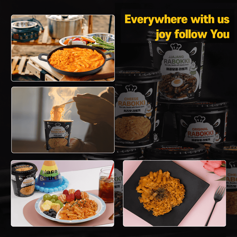 Premium Instant Rabokki Cup - (Cheese Flavor Pack of 2) Korean Ramen ...