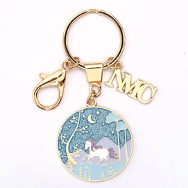 【中国直邮】 中国国家博物馆 国家博物馆 国家博物馆 以梦为马钥匙扣国风挂件 星空-梦幻蓝 4*4cm