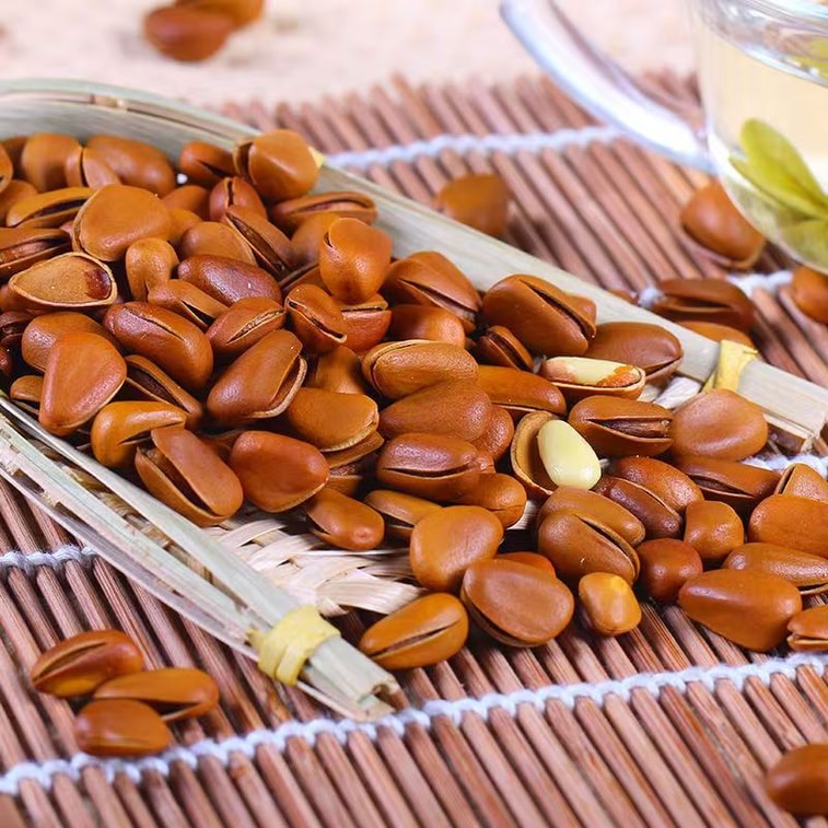 【中國直郵】 老街口 東北松子零食堅果乾果新貨大顆粒手剝開口紅松120g*1包 6