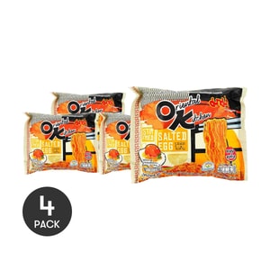 Oriental Kitchen Instant Stir-fried Noodles, Salted Egg Flavor ,3 oz *4【4 Pack】