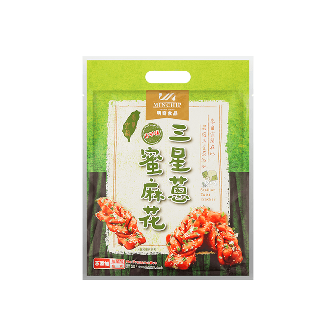 【古早味】台湾明奇 三星葱蜜麻花  210g