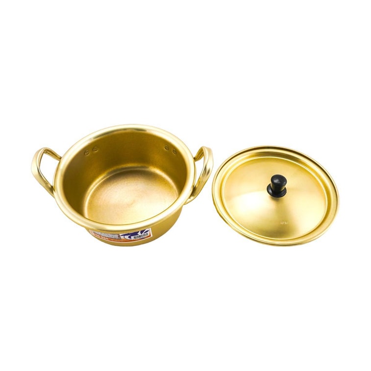 韓式泡麵碗泡麵鍋 雙耳煮鍋黃鋁鍋 16cm 韓國製造 12