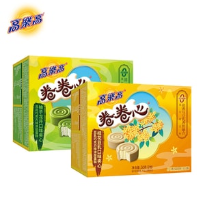 【中国直邮】 高乐高 卷卷心 【桂花豆乳口味25g*2枚+龙井口味25g*2枚】 50g*2盒