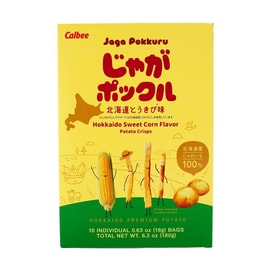 Jaga Pokkuru Three Brothers Hokkaido Premium Potato Sticks Corn Flavor - 10 Packs* 0.63oz