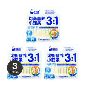 穀媽咪 3:1鈣鐵鋅麵 寶寶輔食幼兒麵 208g*3【超值3包】