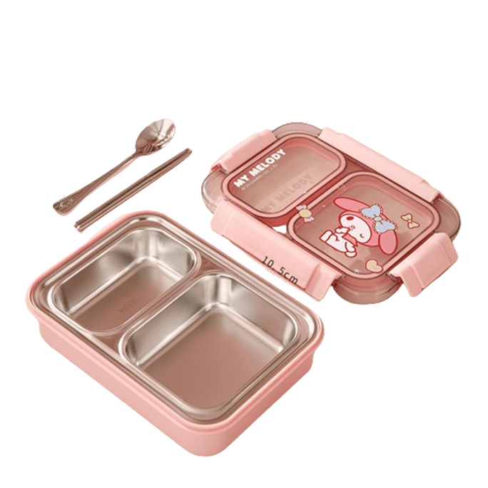 Compartmentalized Thermal Lunch Box Stainless Steel for Students Kitty Cat