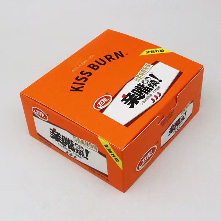 웨이롱 키싱 매운 사천맛 스낵, 480g (20줄, 한 상자에 40개입), 글루텐, 매운맛 스트립, 건두부를 사용하여 만든 간편하고 매콤한 스낵입니다. 블로거들이 추천하는 제품입니다. 3