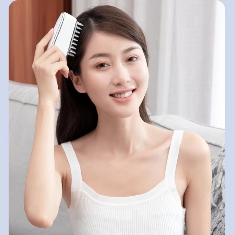 [경락을 풀어주고 혼잡함과 작별을 고하세요] KΛKUSΛN 빨간불 도입 빗이 있는 머리 및 얼굴용 다기능 경락 마사지 빗, 화이트 1개 11