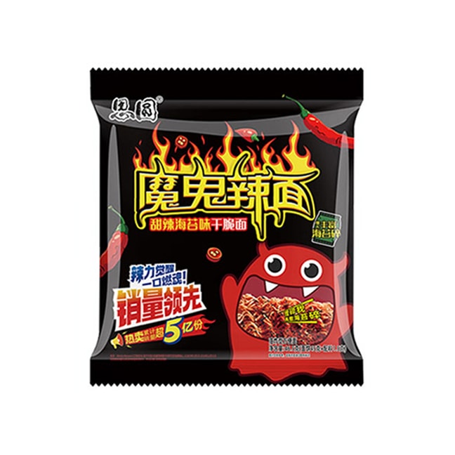 【中国直邮】思圆 魔鬼辣面干脆面 46.5g/5包 甜辣海苔味 办公室休闲零食宵夜