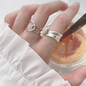 【中国直邮】TIMESWOOD 可调节食指指环 交叉款 1枚 S925纯银 几何戒指