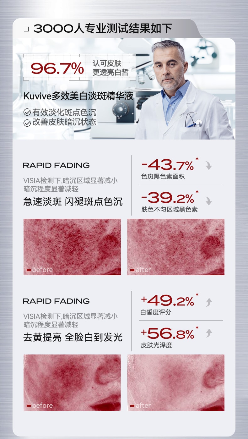 【中国直邮】 新加坡 Kuvive 美白淡斑补水精华液 377美白淡斑烟酰胺精华液提亮去黄改善暗沉肤色修复抗氧化 50ml/瓶