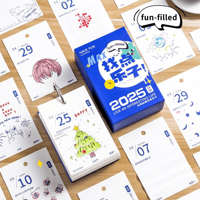 【中国直送】バッドカレンダー 2025 卓上カレンダー 開梱楽しいオフィスデスクトップ装飾品カウントダウン手切りカレンダークリエイティブ DIY 面白い卓上カレンダー 1 3