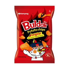 Buldak Potato Chips Artificial Spicy Chicken Flavor Original 4.23 oz