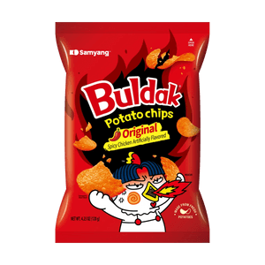 Buldak Potato Chips Artificial Spicy Chicken Flavor Original 4.23 oz