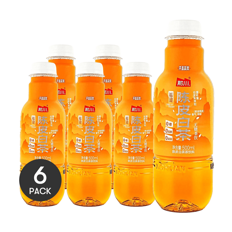 那川那川陳皮白茶無糖茶飲500ml *6【6份超值裝】【0糖0脂0卡】【陳皮柑