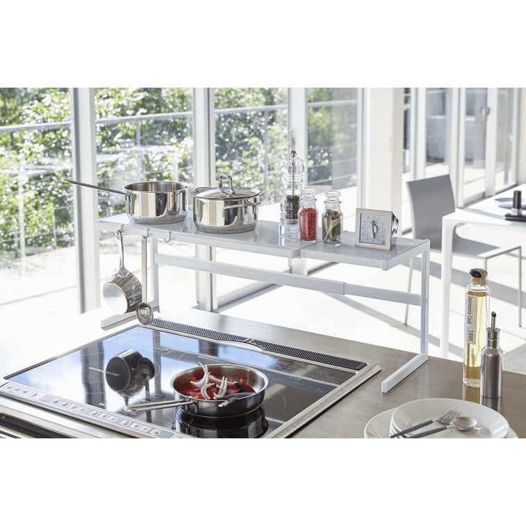 야마자키 홈 확장형 카운터탑 선반 (일본) - 스틸, 화이트, 1개 6